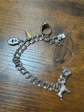 Vintage Sterling Silver Charm Bracelet Lot with Italian Gaffert Box